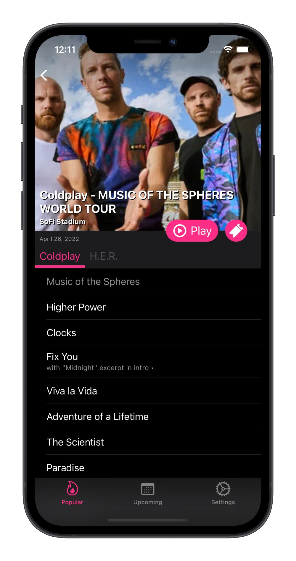 FFWD app on iPhone